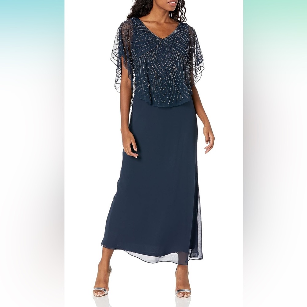 NWOT J Kara Women's Petite Capelet Dress